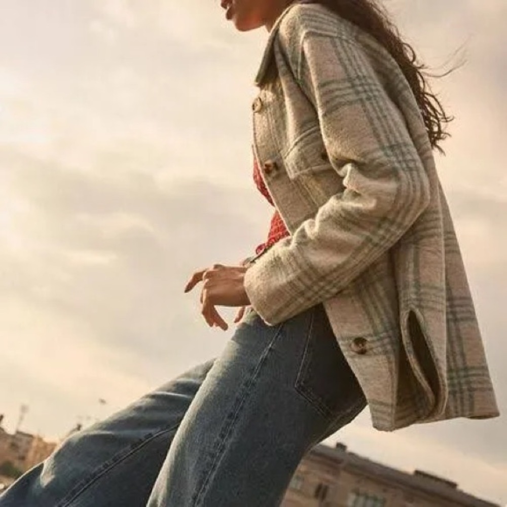 Madewell Boiled Wool Shirt-Jacket in Plaid
